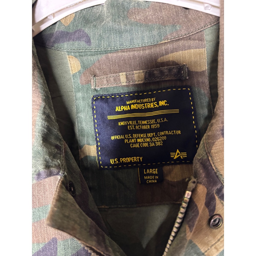 Alpha Industries Mens M-65 Camo Field Jacket World Tour Dragon Embroidery Large - Picture 4 of 11